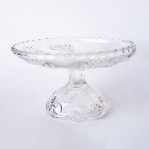 Antique Pressed Glass Pedestal Compote Trinket Tray Dish 5.25&quot; x 3&quot;