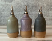Large Ceramic oil bottle, Rustic farm house decor , olive oil bottle, Oil dispenser cruet, housewarming gift, wedding gift