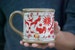Large ceramic mug, 16 oz,  coffee mug, handmade pottery, woodland  mug, large tea cup 