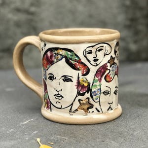 Pottery coffee mug, feminist mug, women empowerment, large Teacup, handmade pottery mug, Gifts for women, MADE TO ORDER