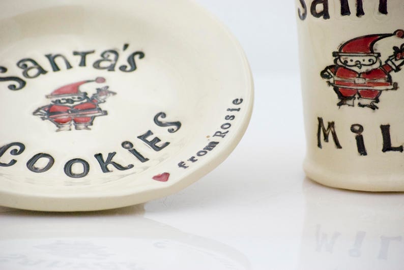 Santa Cookie Plate and Milk Cup Christmas Gift Christmas - Etsy