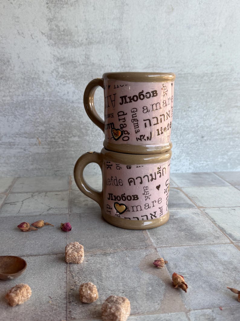 Coffee Mug in Love Language Style, 16 oz Friendship Gift image 11