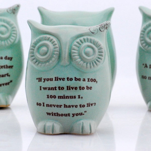 Owl with Winnie the pooh quote on mint green - love