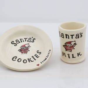 PRE OREDER Santa cookie plate and milk cup, Christmas gift, Christmas plate image 5