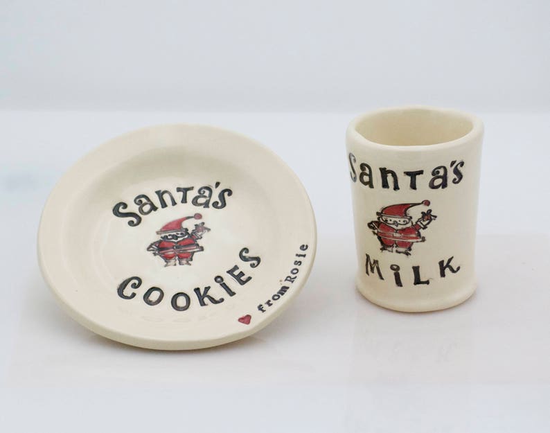 PRE OREDER Santa cookie plate and milk cup, Christmas gift, Christmas plate image 5