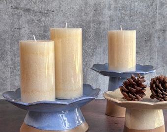 Candle Pillar Stand, handmade pottery