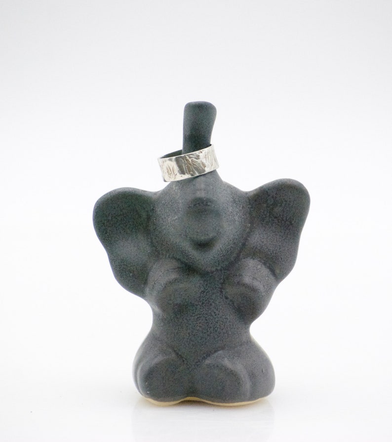 Ring holder, Elephant ring holder, Jewelry organizer, Handmade pottery Black