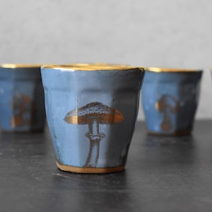 Espresso mug set , Mushroom Ceramic Espresso Cup, 4 oz cup ,  Macchiato cup, coffee lover gifts, Housewarming gift