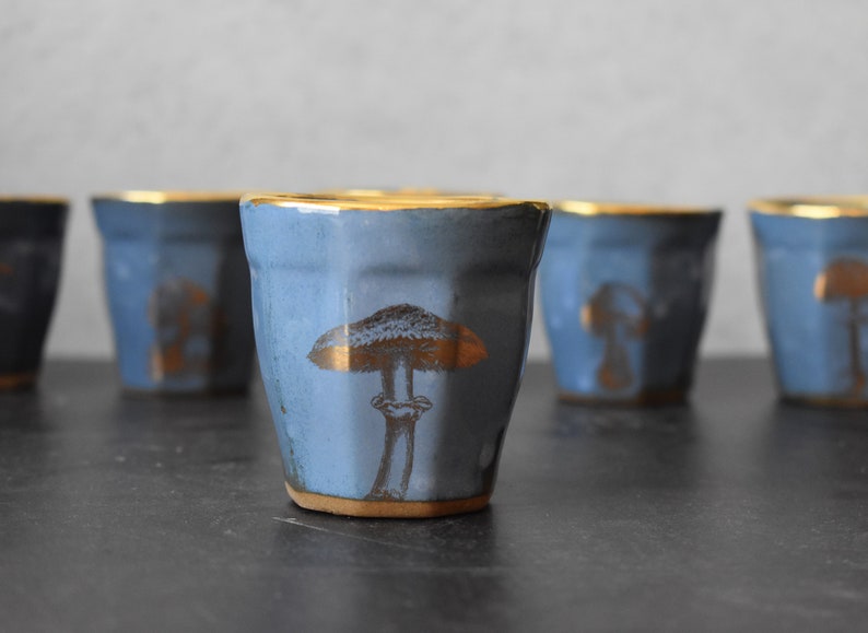 Espresso mug set , Mushroom Ceramic Espresso Cup, 4 oz cup , Macchiato cup, coffee lover gifts, Housewarming gift