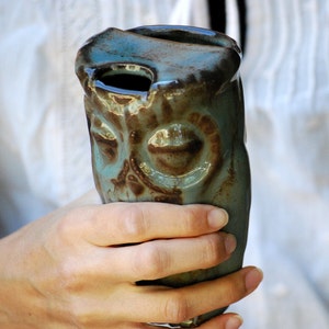 Ceramic travel mug Unique coffee mug Handmade Travel mug Eco friendly mug owl coffee mug coffee lover gift image 5