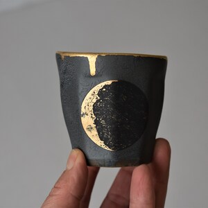 Moon Ceramic Espresso Cup, 4 oz cup , lunser moon phase cup, Macchiato cup, coffee lover gifts, Espresso mug image 2