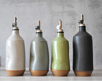 Ceramic oil cruet, olive oil bottle, Multiple Color Options