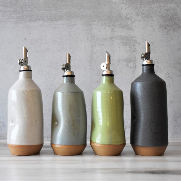 Ceramic oil cruet, olive oil bottle, Multiple Color Options