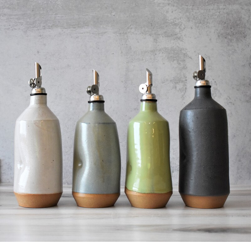 Large ceramic oil bottle