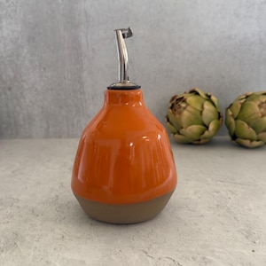 Ceramic Olive Oil Dispenser — Colorful Stoneware Cruet, 6oz