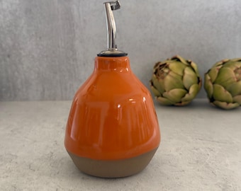 Ceramic Olive Oil Dispenser — Colorful Stoneware Cruet, 6oz