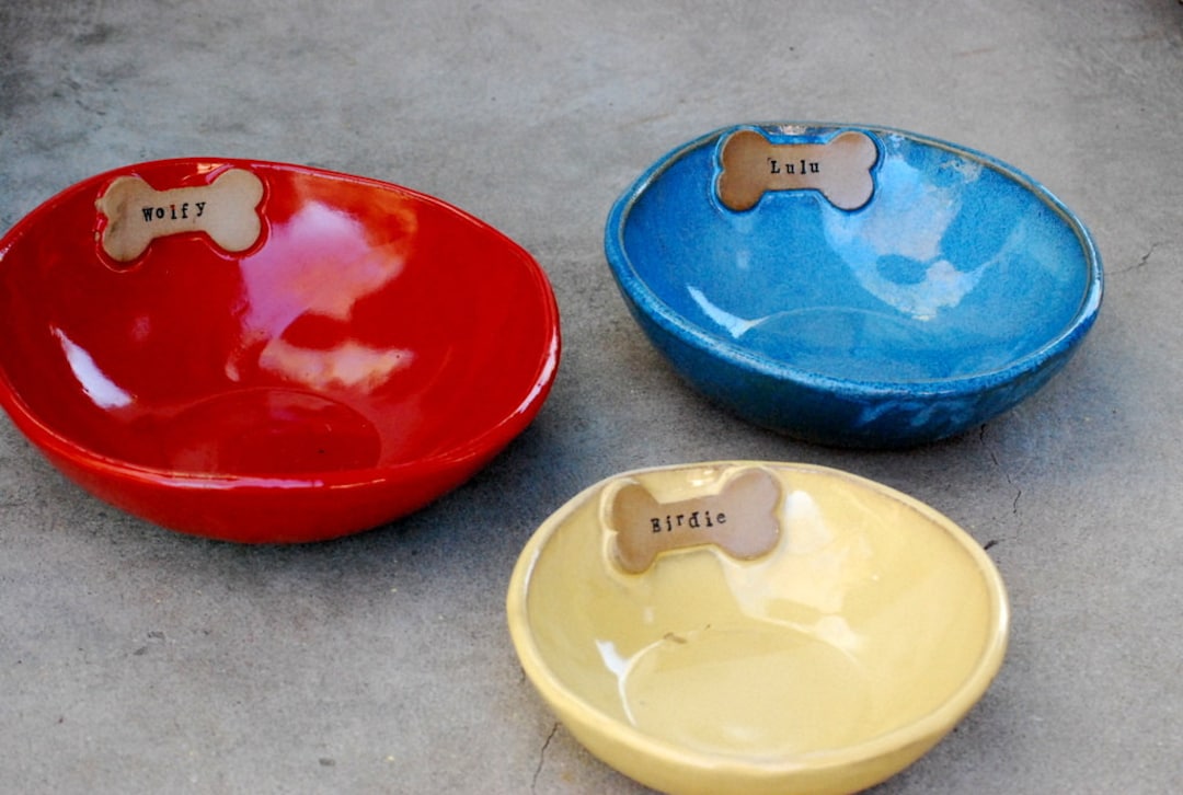 Choose Your Color Personalized Dog Bowl Ceramic Dog Lover Gift Handmade ...