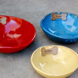 Choose your color personalized dog bowl ceramic dog lover gift handmade pottery custom dog mom gift