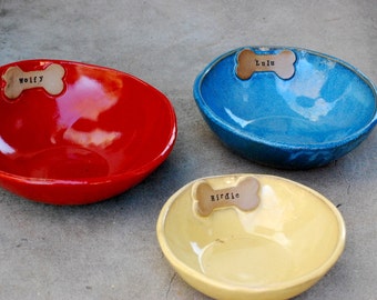 Choose your color personalized dog bowl ceramic dog lover gift handmade pottery custom dog mom gift