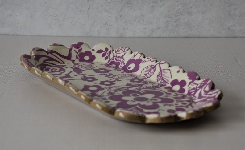 Oval serving platter, Oblond Ceramic dish, Appetizer dish, handmade pottery, housewarming gift image 4