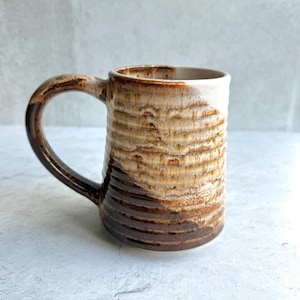 Stoneware Coffee Mug,  Large Textured Ceramic Mug