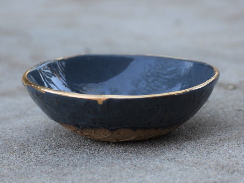 Gold Rim Ceramic Bowls Pottery Prep Bowls Dipping Bowl Set Etsy