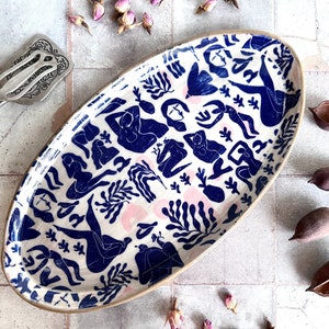 Handmade ceramic, charcuterie tray, Matisse platter