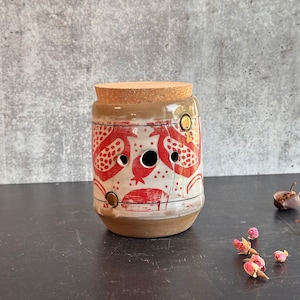 Garlic jar, garlic keeper, Ceramic garlic holder, Pottery garlic canister, housewarming gift