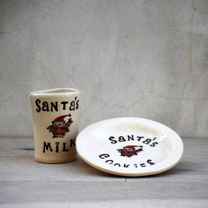 PRE OREDER Santa cookie plate and milk cup, Christmas gift, Christmas plate image 2