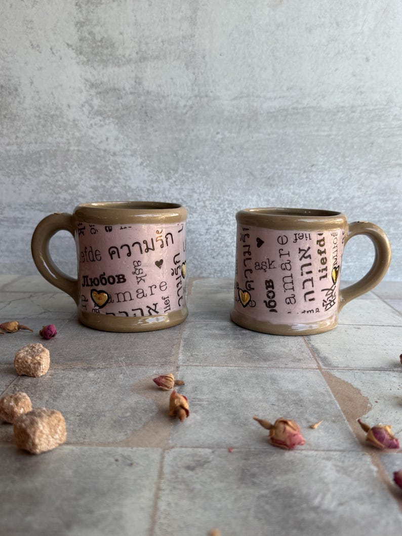 Coffee Mug in Love Language Style, 16 oz Friendship Gift image 12