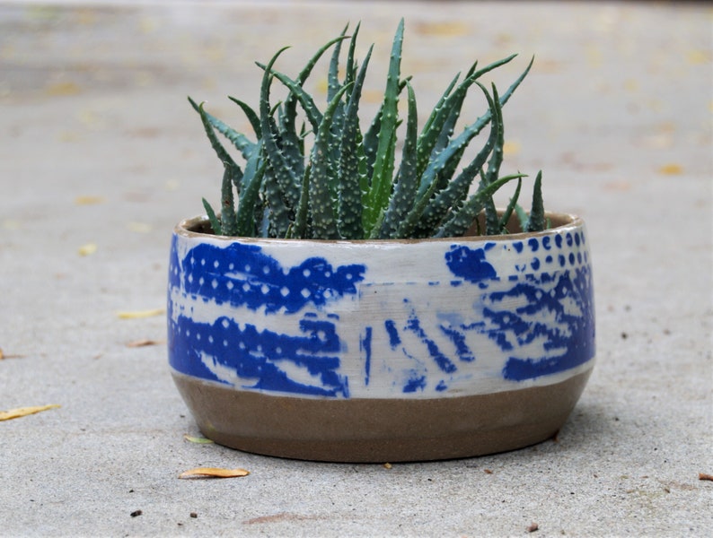 Blue ceramic planter Handmade pottery Ceramic flower pots Ceramic plant pots Indoor planter Housewarming gifts Ceramic planters