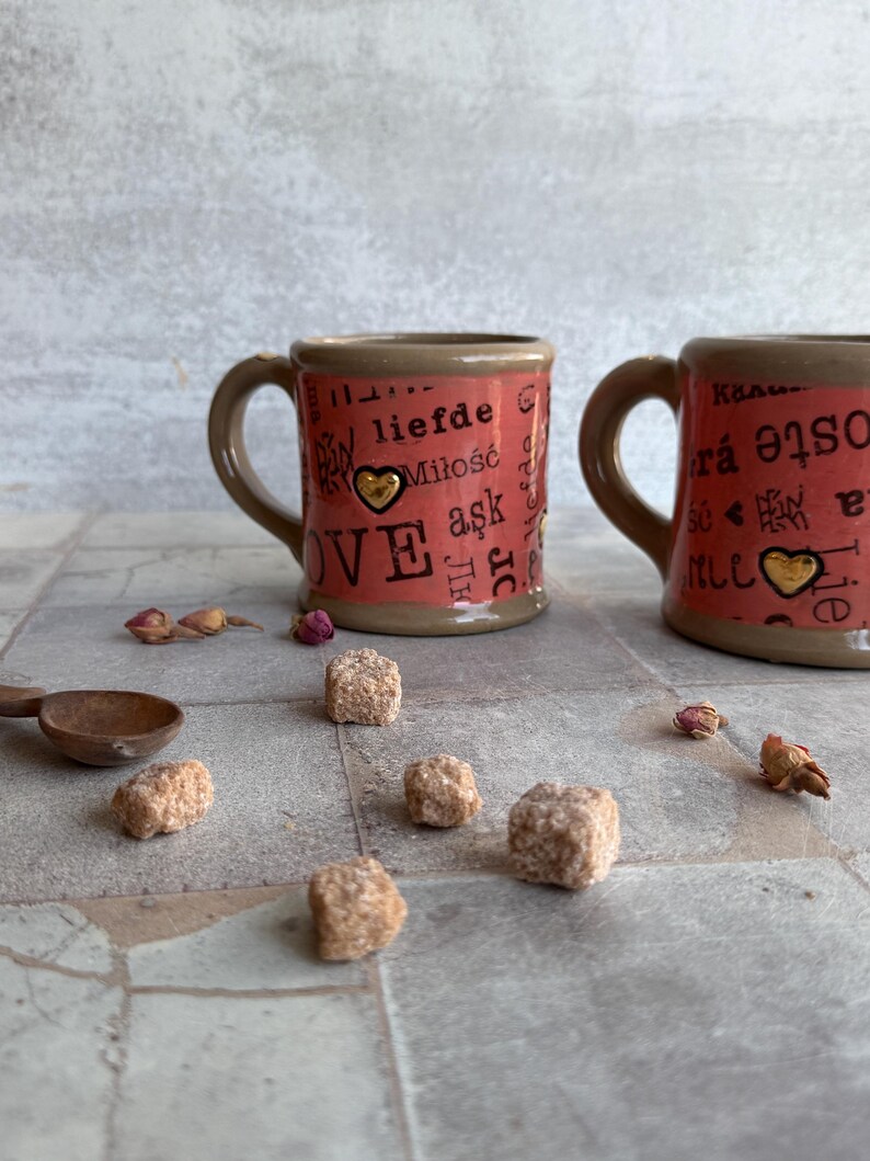 Coffee Mug in Love Language Style, 16 oz Friendship Gift image 10