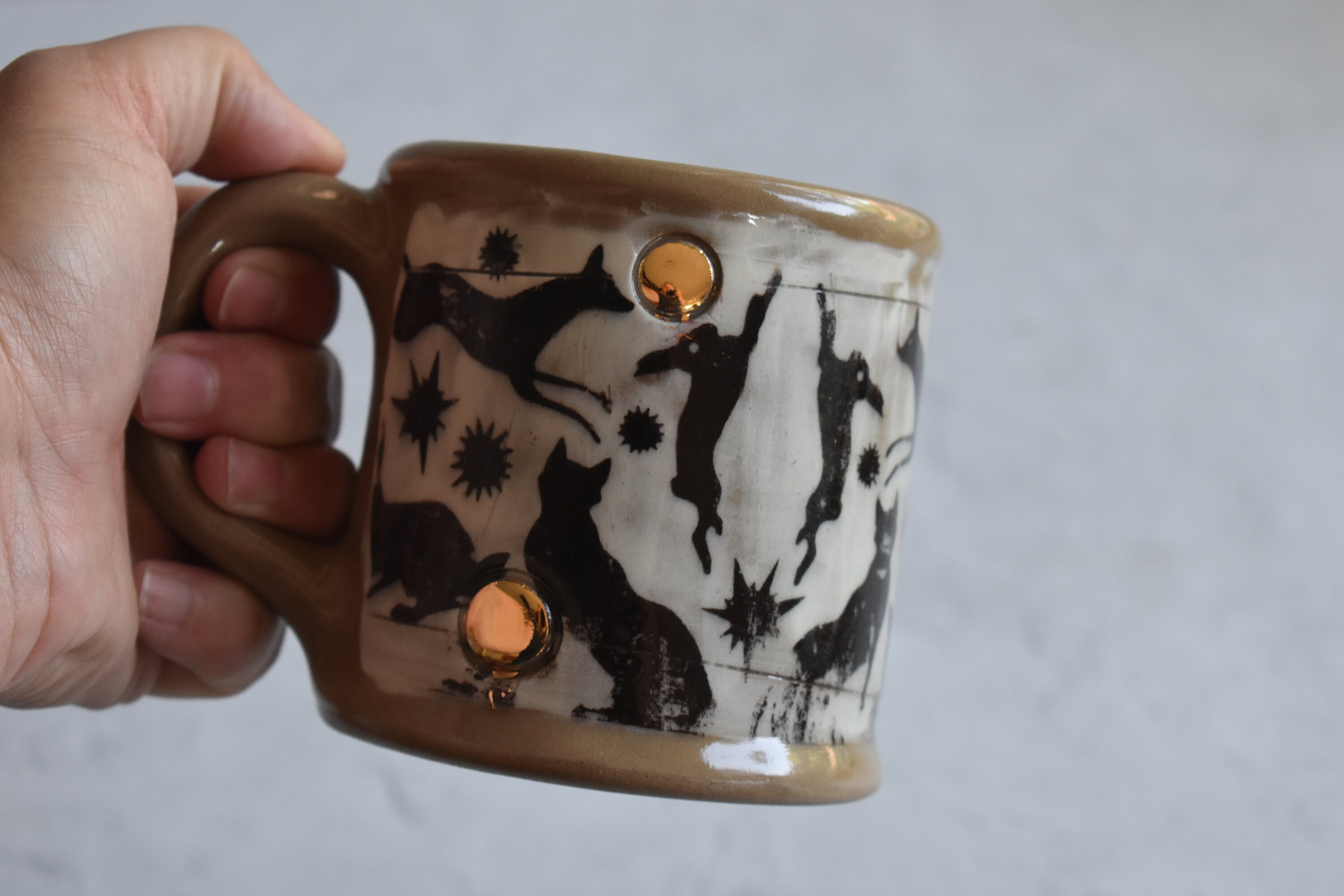 Large Pottery Mug, 16/32 oz, Drinking glass, Coffee Mug, Handmade Ceramic  Mug,Hand painting Mug