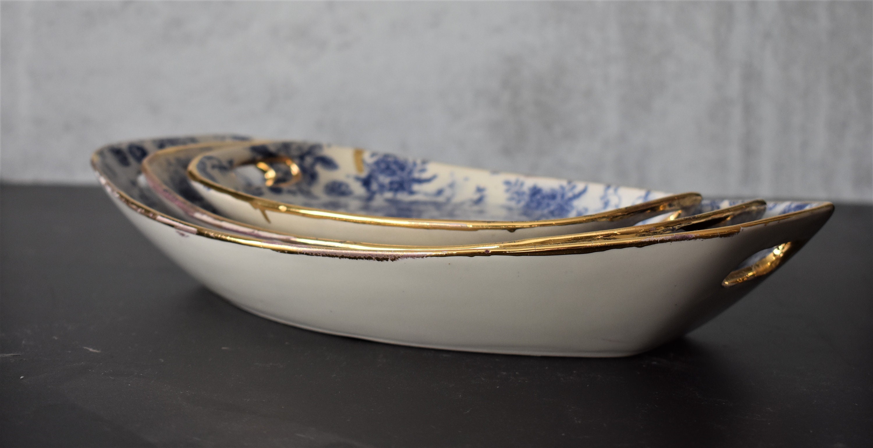 Decorative Serving Plate Floral and Gold Dish Housewarming Etsy