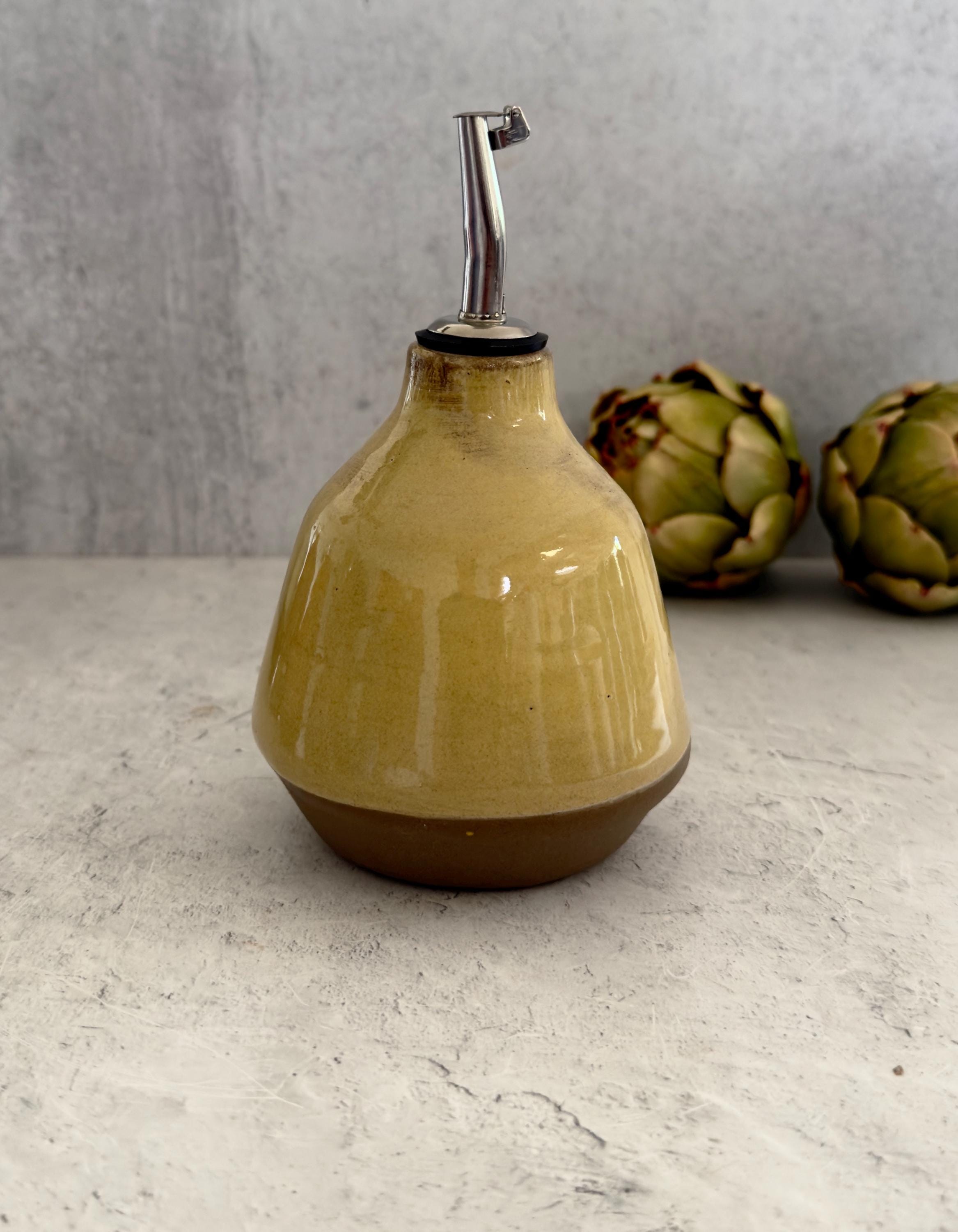 Ceramic Olive Oil Dispenser — Colorful Stoneware Cruet, 6oz - Etsy
