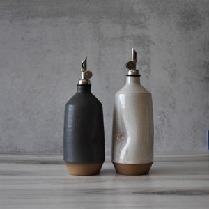 Large Ceramic oil bottle, Rustic farm house decor , olive oil bottle, Oil dispenser cruet, housewarming gift, wedding gift image 9
