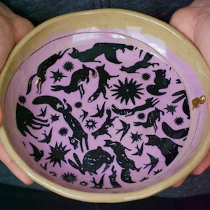 Pasta bowl, Ceramic dinner plates, red fox plates, housewarming gifts, handmade pottery image 4
