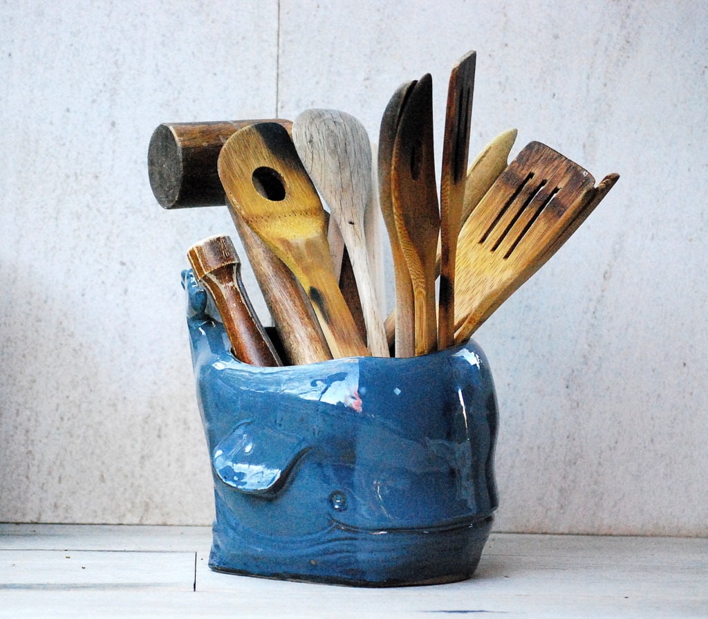 Kitchen Utensil Holder Whale Decor Cooking Gift Large Etsy UK