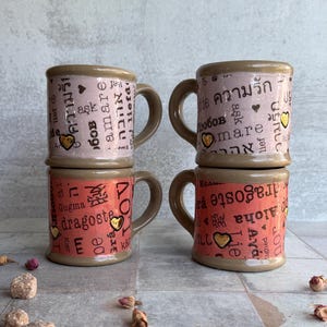 Coffee Mug in Love Language Style, 16 oz Friendship Gift image 9