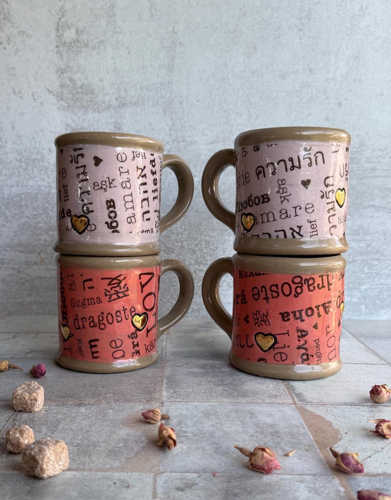 Coffee Mug in Love Language Style, 16 oz Friendship Gift image 9