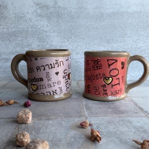Coffee Mug in Love Language Style, 16 oz Friendship Gift image 8
