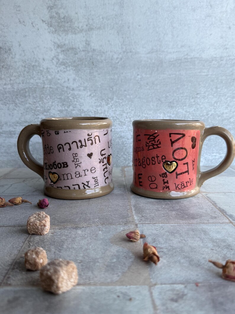 Coffee Mug in Love Language Style, 16 oz Friendship Gift image 8