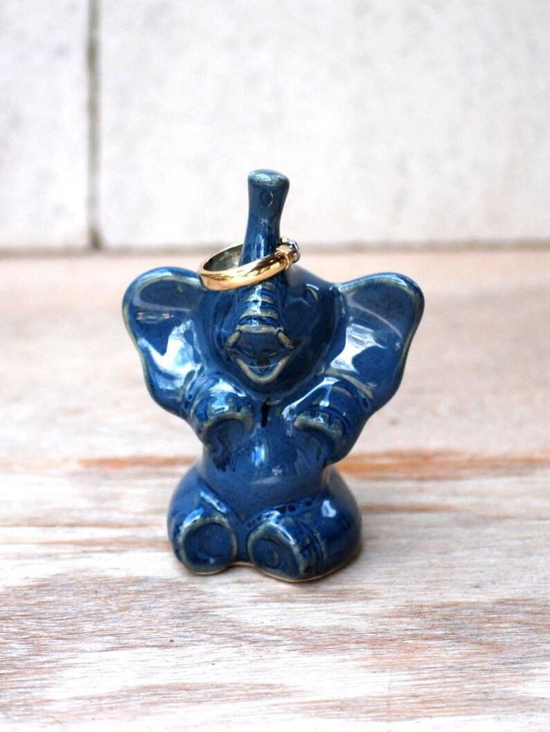 Ring holder, Elephant ring holder, Jewelry organizer, Handmade pottery riverside