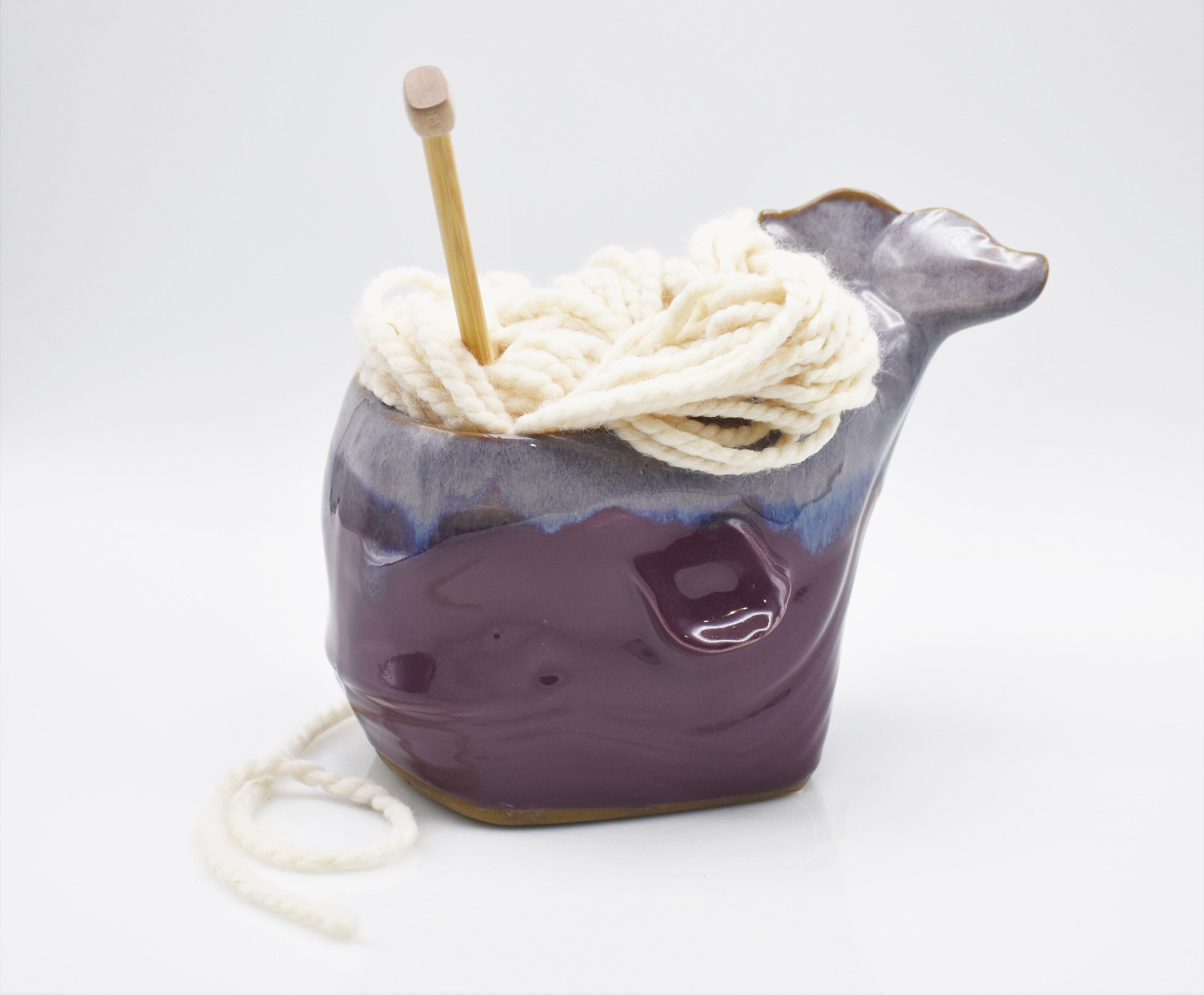 Ceramic Yarn Bowl yarn holder gift for knitter nautical Etsy