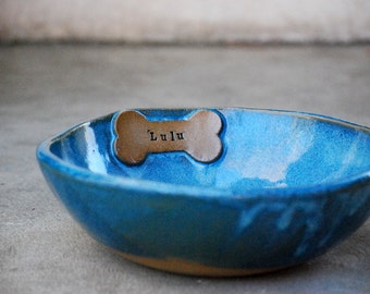 Custom dog bowl,  Ceramic dog bowl, Dog food bowl, Dog owner gift , handmade pottery