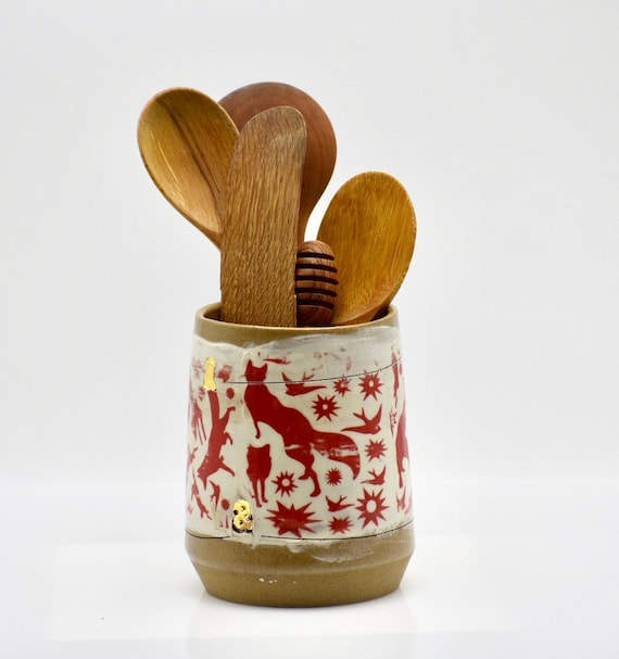 utensil holder cooking gift large utensil crock handmade ...