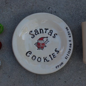 PRE OREDER Santa cookie plate and milk cup, Christmas gift, Christmas plate image 4
