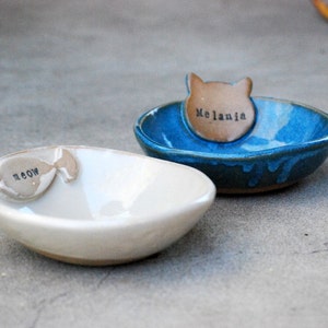 Custom cat bowl, Cat lover gift, Cat food bowl, Handmade pottery, Personalized Ceramic cat bowl