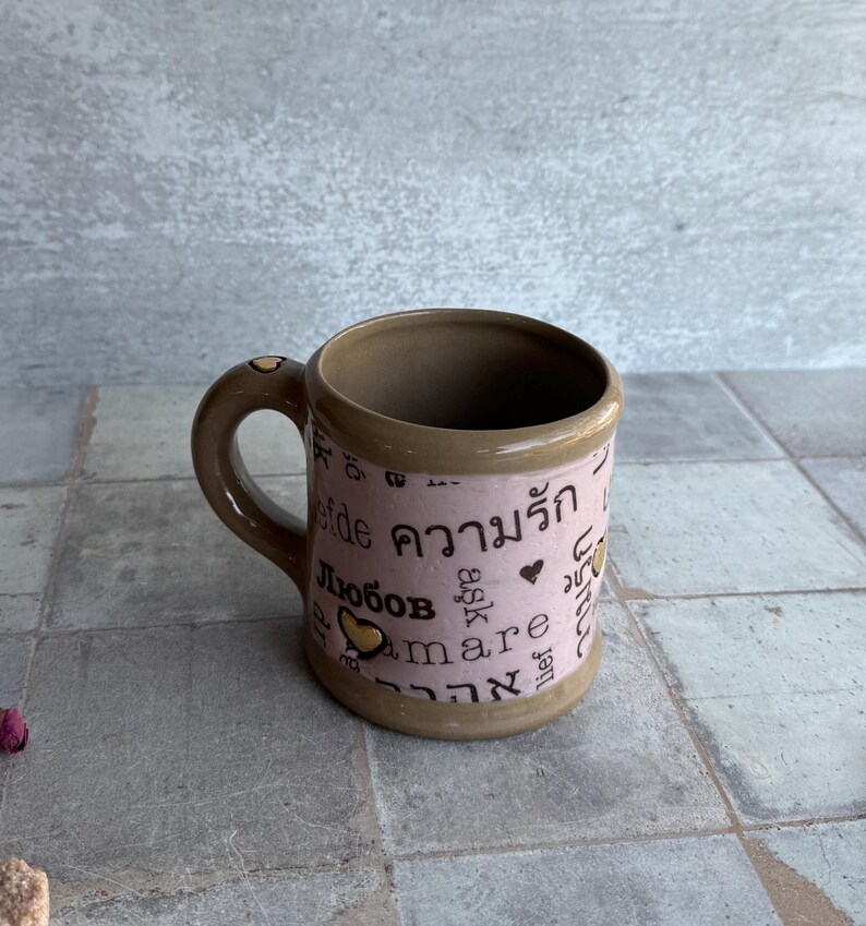Coffee Mug in Love Language Style, 16 oz Friendship Gift image 4