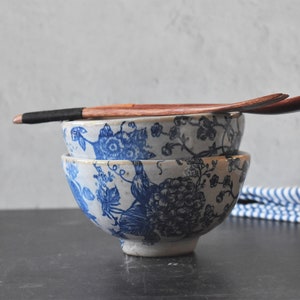 Set of two ceramic soup bowls, Handmade stoneware snack bowls